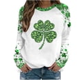 thumbnail image 2 of St. Patrick's Day Sweatshirt for Women Shamrock Graphic Print Crewneck Long Sleeve Soft Relaxed Fit Festive Holiday Party Pullover Top, 2 of 5