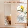 thumbnail image 3 of MyDepot 59"x16" Shatter-Proof Full-Length Mirror – Aluminum Frame, Freestanding/Hangable, Gold, 3 of 9