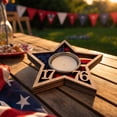 thumbnail image 5 of MMJ Independence Day Candle Holder Wooden Lantern Stand Patriotic Tabletop Decor Festival Home, 5 of 7
