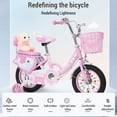 thumbnail image 2 of Vélo pour Enfants 12-20 Pouces pour Filles de 3 à 13 Ans avec Roues Stabilisatrices, Panier, Filet de Protection, Roue avant, 2 of 7