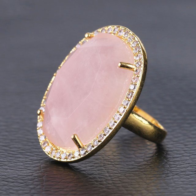 Opening Adjustable Ring Gold Color Plated Crystal CZ Zircon Rings for Women Men