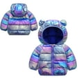 thumbnail image 6 of Esaierrr 9M-5Y Baby Toddler Boys Girls Winter Jacket down Coats with Hoods Warm Winter Coats Dazzle Color Lightweight Short Section Winter Coats, 6 of 7