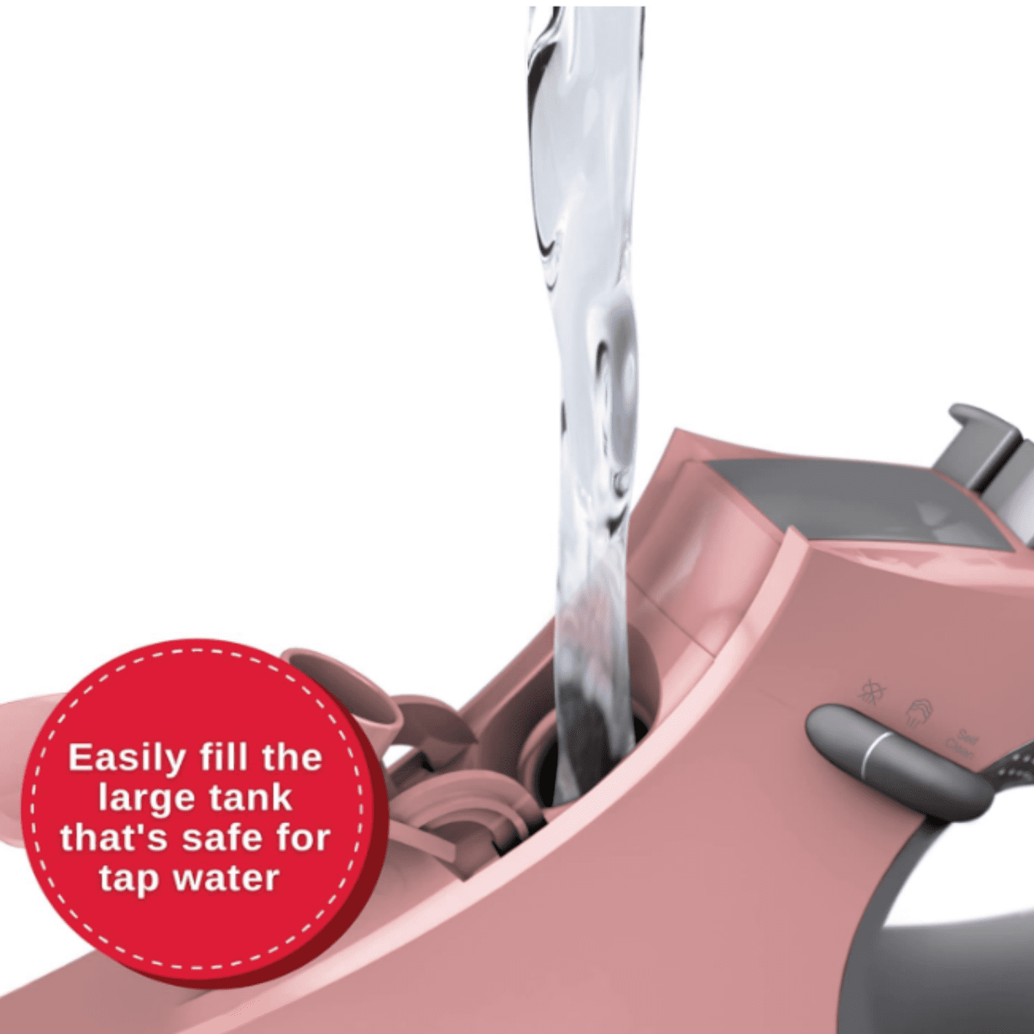Steam Iron (1700W) | Steamer with Stainless Steel Plate, OnPoint Precision Tip for Hard-to-Reach Areas, Vertical Steam, Auto Shutoff & 300ml Tank Capacity – Pink