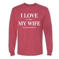 thumbnail image 2 of I Love My Wife Lets Me Go Hunting Hunting Mens Long Sleeve Shirt, Vintage Heather Red, Medium, 2 of 3