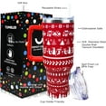 thumbnail image 2 of Christmas Mug 40 OZ Tumbler with Handle and Straw Lid Leak Proof - Christmas Tumbler with Handle Insulated for Hot Cold Ice - Christmas Birthday Gifts for Women Stainless Steel Cup, 2 of 6