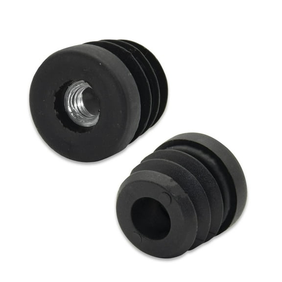 Flyshop 16 PCS M8 Threaded Round Plastic Tube Insert Adjustable Leveling Foot Table Chair Tube End Blanking Caps, Black, 25 mm, 1"