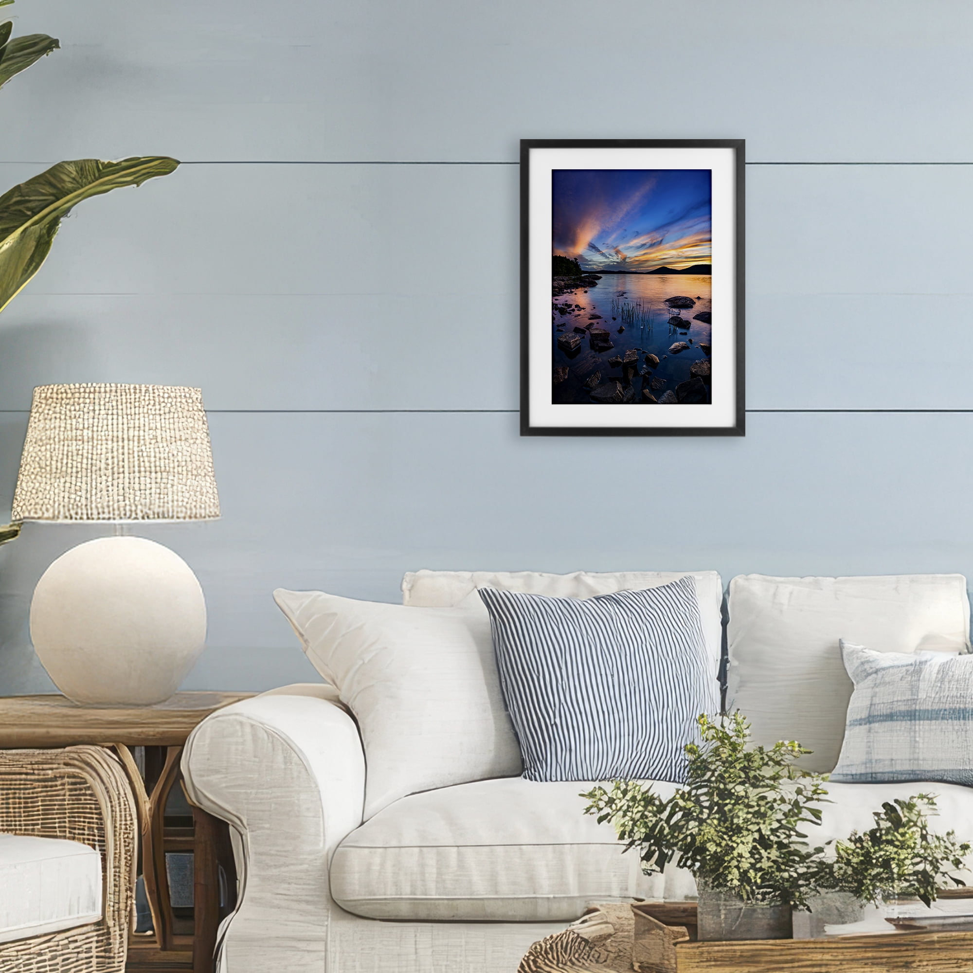Stupell Industries Sunrise on Piseco Lake Black Framed Print Under Glass, design by Jonathan Zaharek