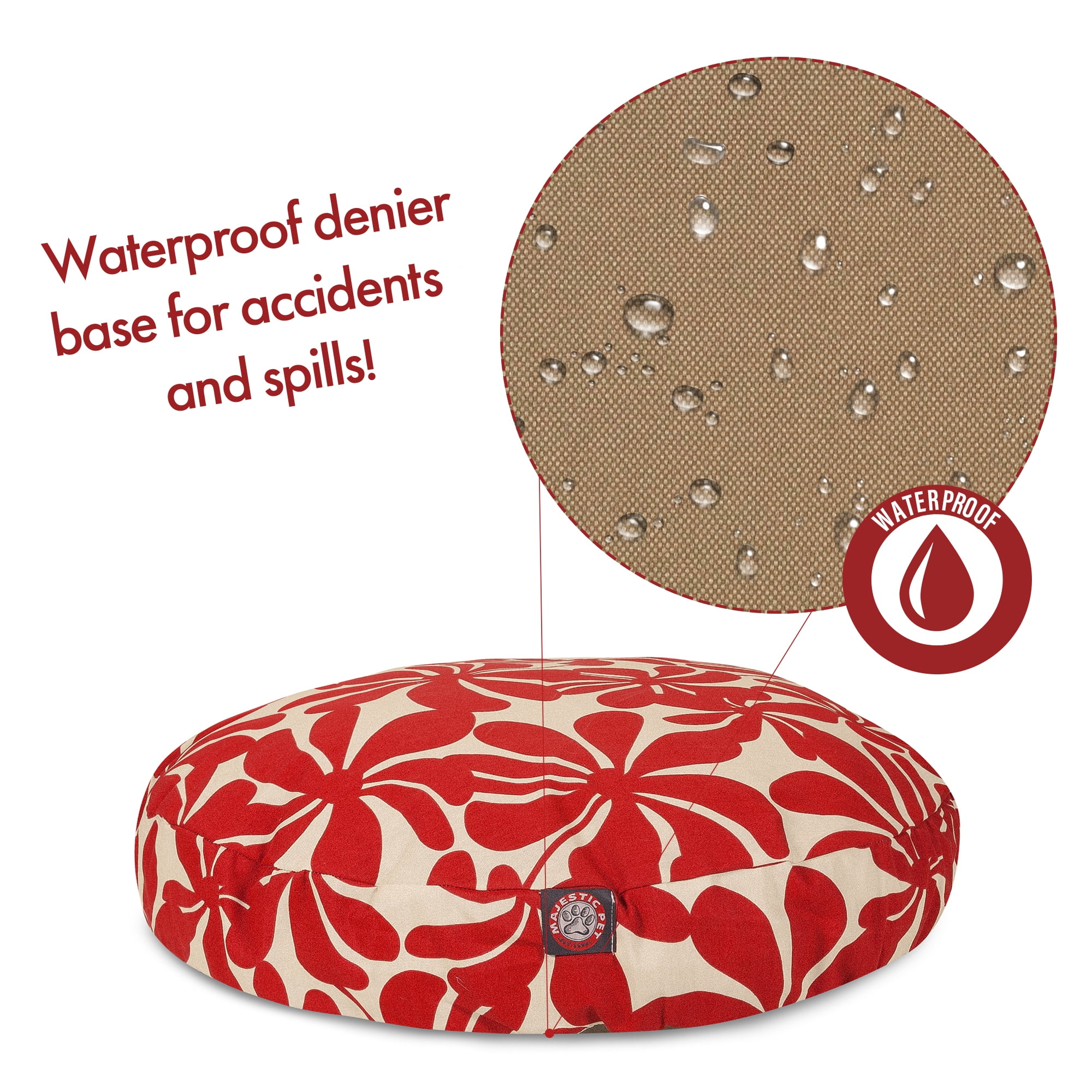 Majestic Pet | Plantation Round Pet Bed For Dogs, Removable Cover, Red, Small