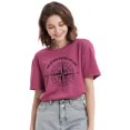 thumbnail image 2 of Compass Womens Graphic T Shirt Not All Who Wander are Lost Tees Athletic short sleeve Summer Casual Tee Tops, 2 of 5