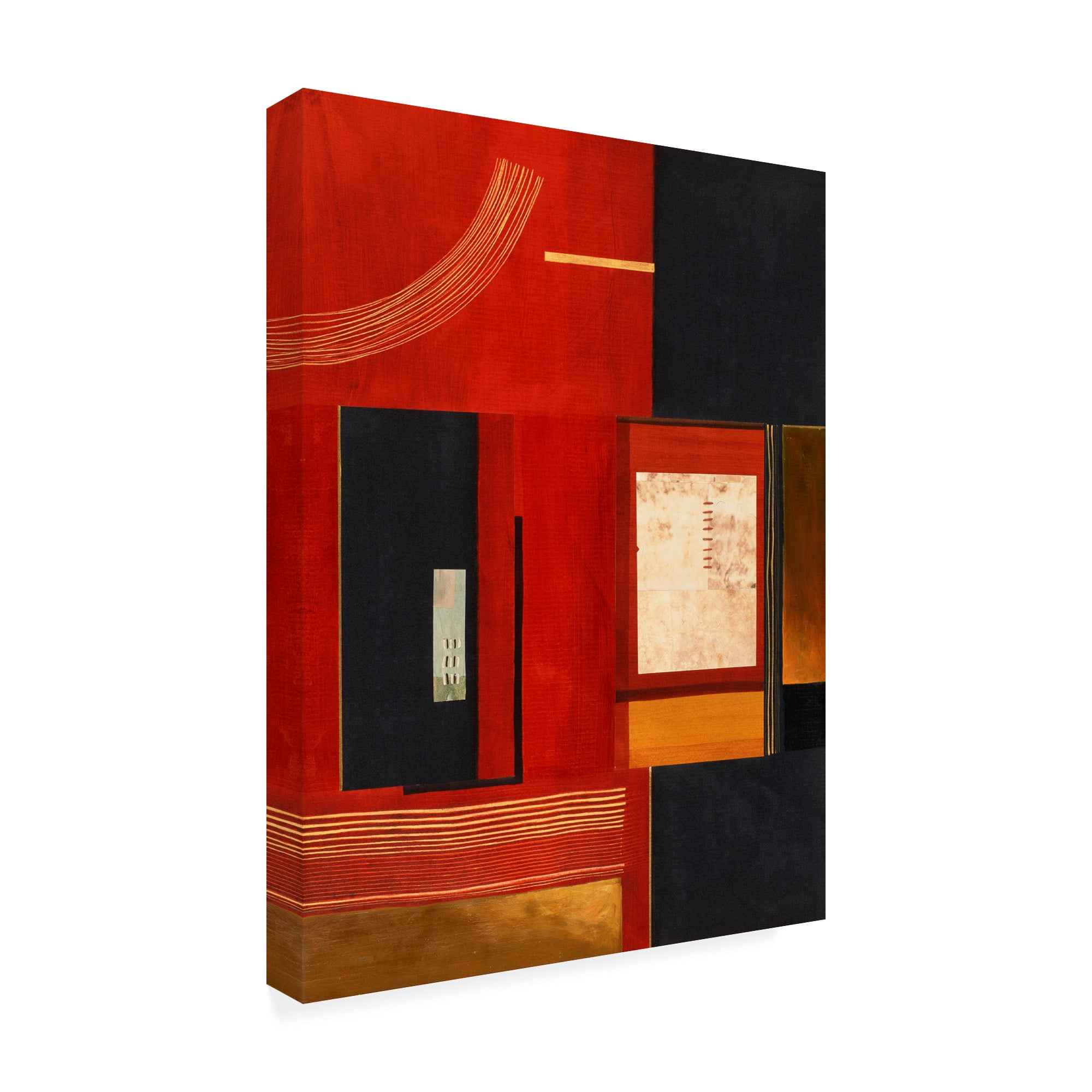 Trademark Fine Art 'Red Squares With Black' Canvas Art by Pablo Esteban