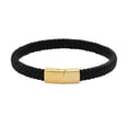 thumbnail image 2 of Pulsera Geoffrey Beene de piel trenzada con cierre dorado de 21 cm, 2 of 5