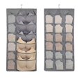 thumbnail image 1 of 12+18 Compartments Double Underwear & Bra Storage Bag Hanging Organizer For Wardrobe Portable & Foldable, 1 of 5