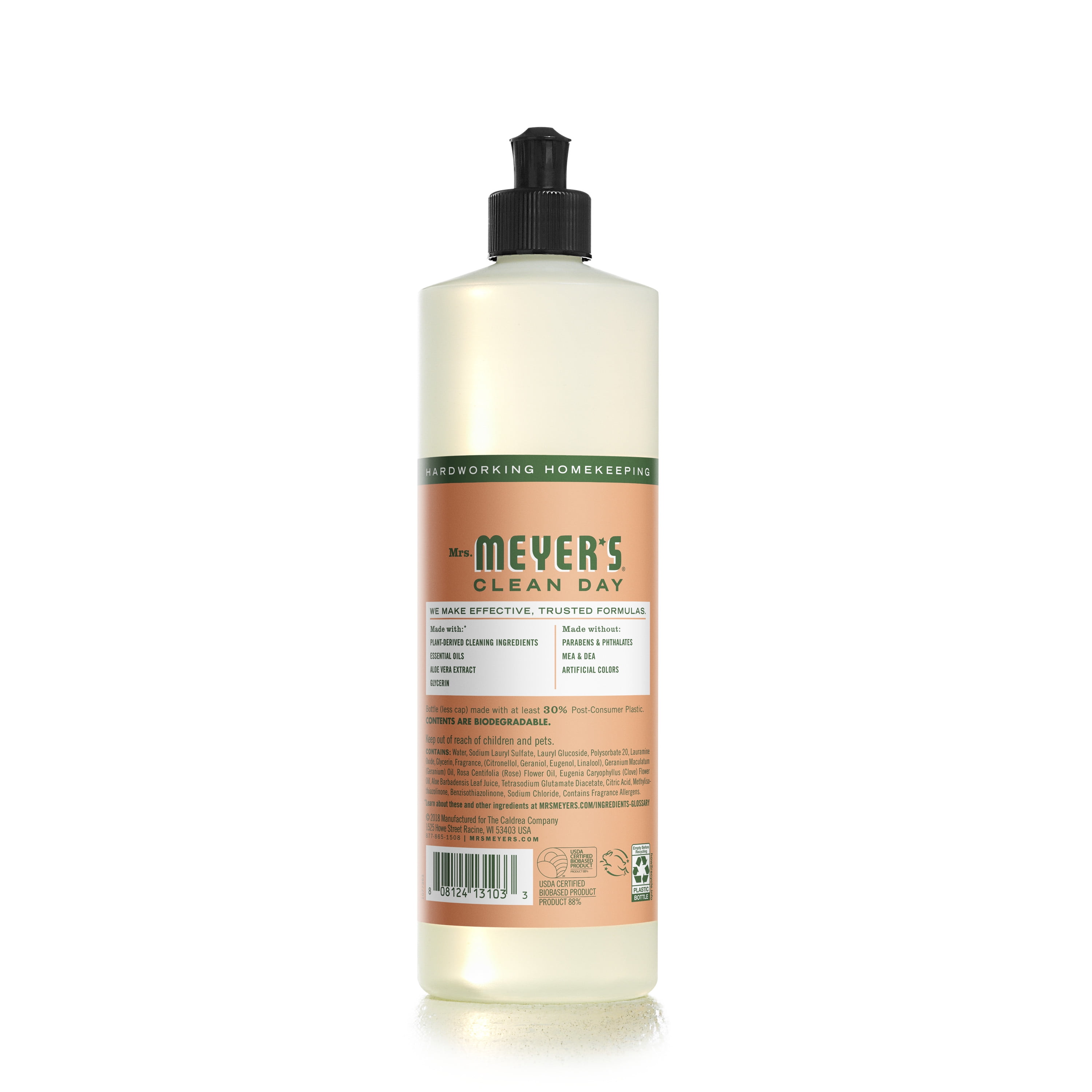 Mrs. Meyer's Clean Day Liquid Dish Soap, Geranium Scent, 16 Fluid Ounce, 3 Count