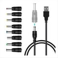 thumbnail image 1 of Kit de Cable de Alimentación USB A CC Universal con 8 Adaptadores: Ideal para Enrutadores, Lámparas Lunares, Luces LED, Parlantes y Más, 1 of 5