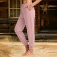 thumbnail image 2 of ANINEO Women Casual High Waist Loose Fit Elastic Ankle Pants With Pockets Straight Leg Trousers Comfortable Daily Wear Solid Color Breathable Bottoms Female Slacks, 2 of 5