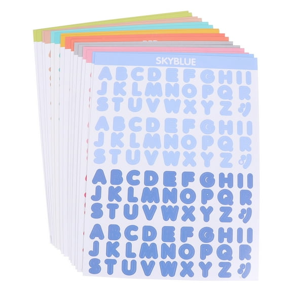FRCOLOR Letter Stickers 16 Sheets Color Alphabet Sticker Scrapbooking Sticker Envelope Sealing Sticker,7.87"X5.91"X0.04"