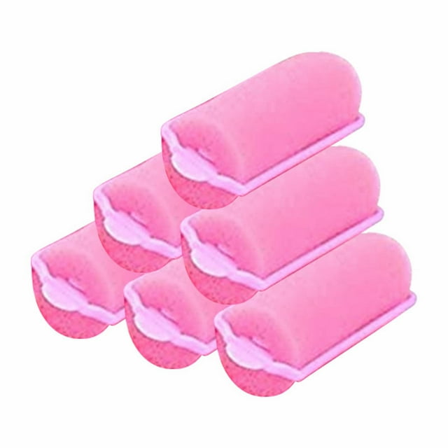 6 rulos de espuma para el pelo de color rosa de 40 mm, rulos de peluquería de espuma suave, rulos de peluquería de gran tamaño para mujeres y niños