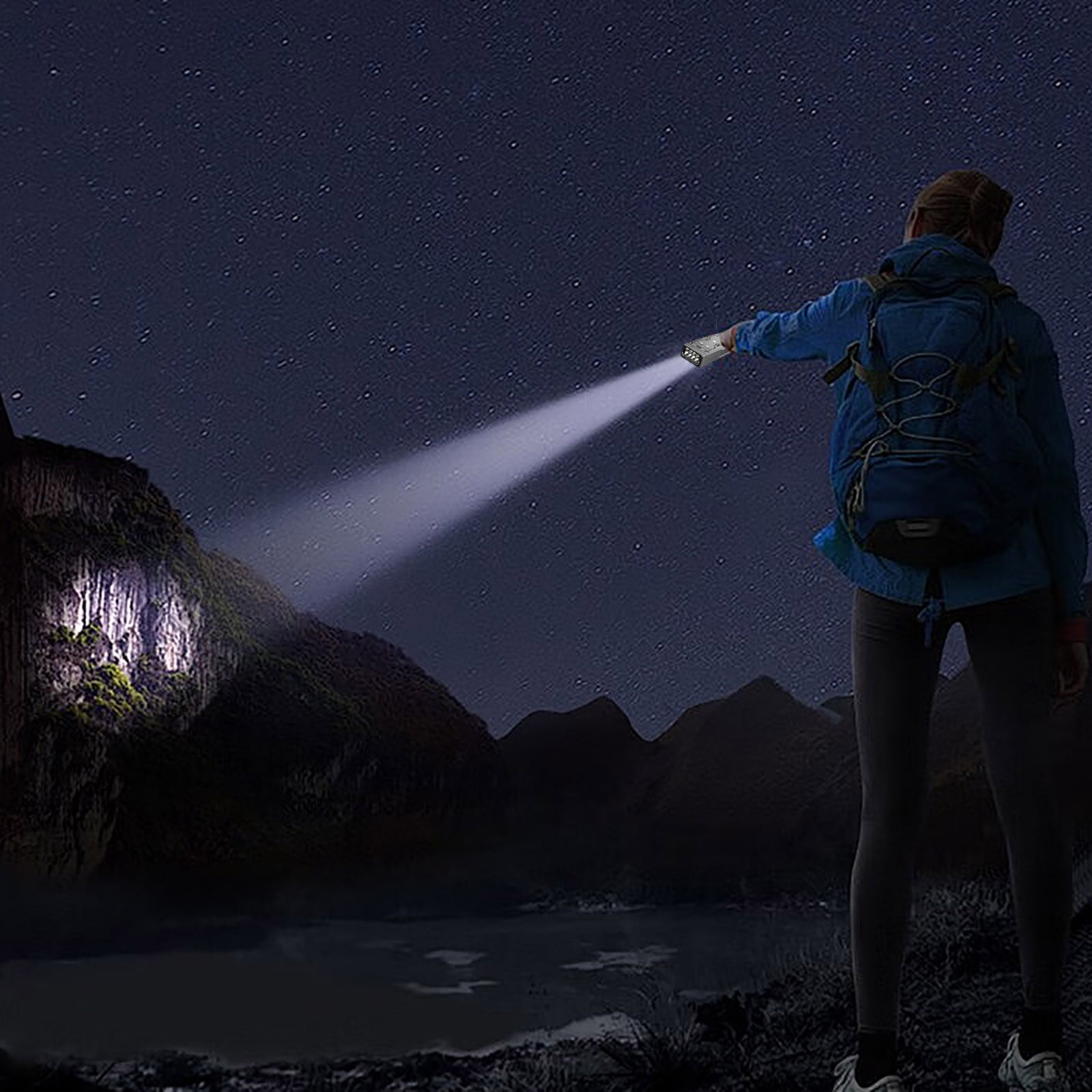 Tactical Flashlight Rechargeable - High Lumens LED Flash Light, Ultra Bright Waterproof Portable Torch for Camping, Hiking, Emergency Kits & Home Use, Durable Outdoor Lighting