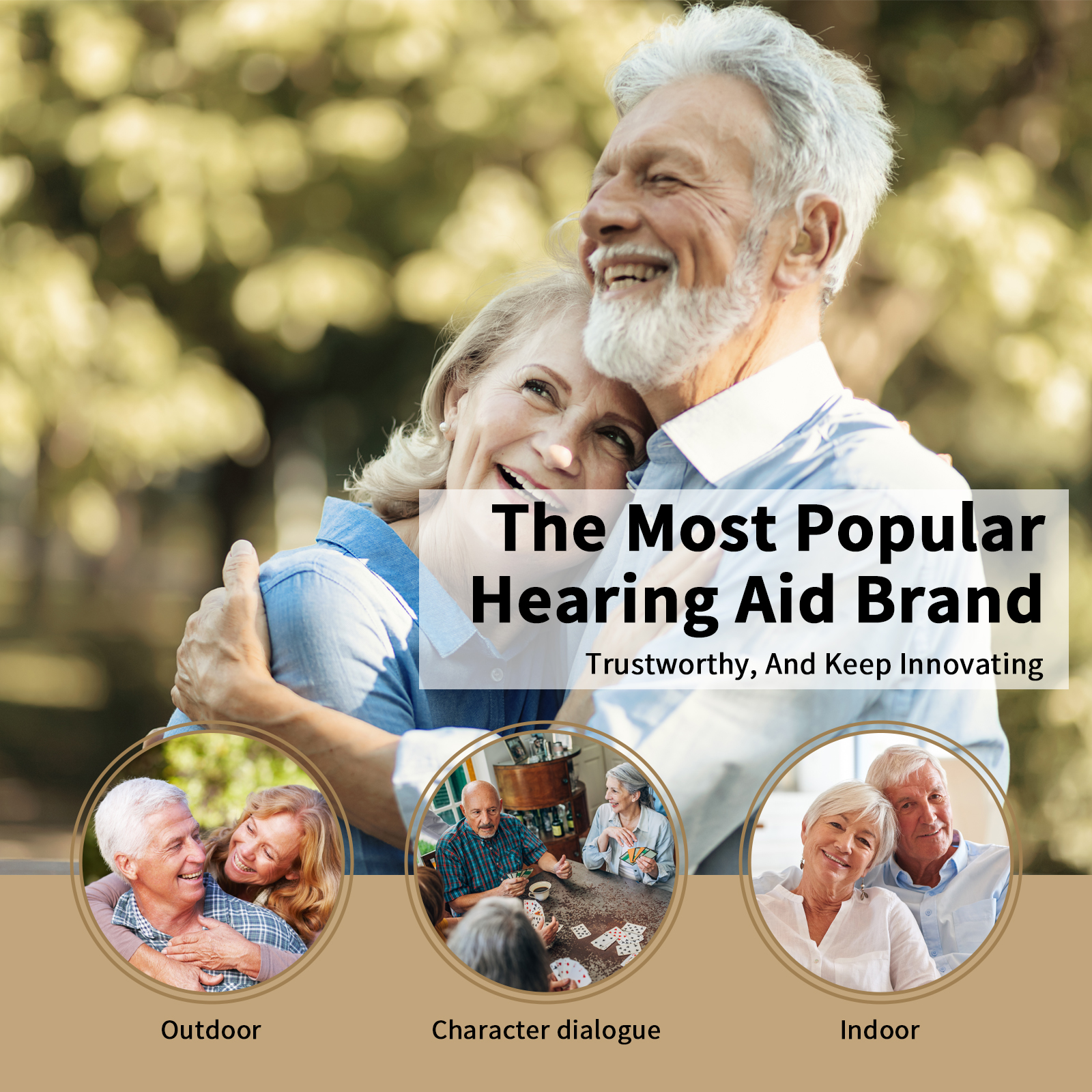 Delmicure Hearing Aids for Seniors with Multi-Level Volume Control, Noise Cancelling, Sound Enhancer, HAP-20, Pair, Beige