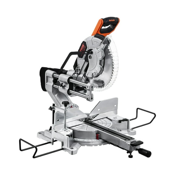 VEVOR Sliding Compound Miter Saw, 12-Inch Blade, 15 Amp Motor, 60-Tooth, Corded Double Bevel Sliding Miter Saw, LED Precision Alignment, Angle Adjustable, for Wood, Composite Decking, Laminates