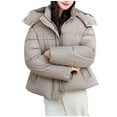 thumbnail image 4 of Sriper Womens Padded Jacket Zip up Stand Collar Windproof Thermal Quilted Coats Long Sleeve Thick Warm Down Coat Soild Color Fashion Casual Winter Outerwear Snow 2025 Trendy Clothes Fit Going Out, 4 of 5