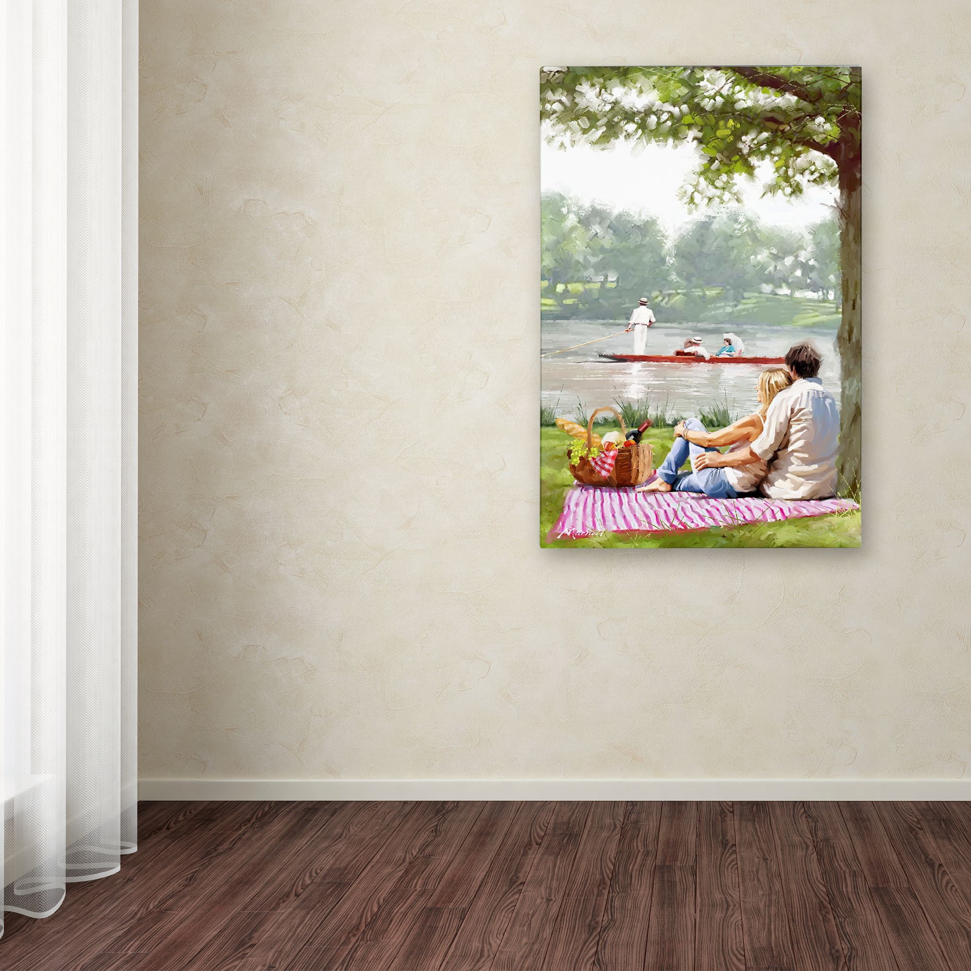 Trademark Fine Art 'Picnic by the River' Canvas Art by The Macneil Studio