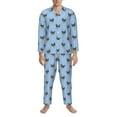 thumbnail image 3 of Naloa Corgi Dog Men’s Pajamas Set - Long Sleeve Button Down Sleep Shirt and Pajama Bottoms Sleepwear Set-XX-Large, 3 of 7