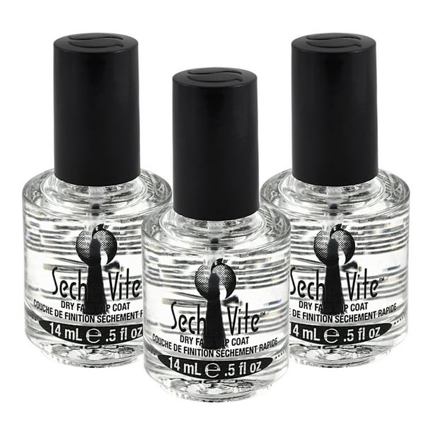 (Pack of 3) Seche Vite Dry Fast Top Coat Nail Polish Lacquer 0.5 oz