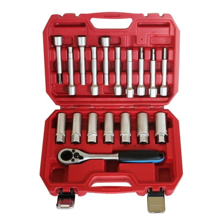 

INTBUYING 18 pcs Suspension Shock Absorber Strut Nut Removal Tool with Red Work-box
