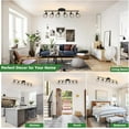 thumbnail image 3 of 6-Light Track Lighting Kit Multi-Directional Ceiling Light Fixtures Kitchen Track Lighting Fixtures Flexibly Rotatable Light Head for Living Room, Dining Table, Foyer, 3 of 6