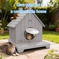 thumbnail image 4 of Joxxoaa Outdoor resin weatherproof cat house,ventilated and insulated for Cats,Kittens, Puppies,washable,easy to assemble,scratch and bite-resistant,non-stick to hair (gray), 4 of 8