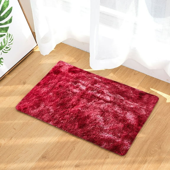 AuroraX Living Room Area Rug Small Soft Watermelon Red Non-Slip Backing Bathroom Rug Contemporary 19x31 Inch