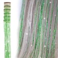 thumbnail image 2 of 6x Hair Tinsel Clip Glitter Tinsel Extensions,Party Festival Fairy Hair Accessories for Women,Fairy Sparkle Strands Birthday Gifts,20 Inch Heat Resistant Glitter Tinsel Hair Extension with Clips on,D, 2 of 9