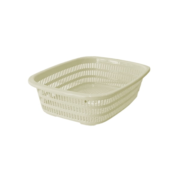 Leodye 1PCS Large Rectangular Perforated Plastic Produce Basket, Multipurpose Kitchen Storage Bin for Fruits, Vegetables, Bread Pantry Supplies -12.2 x 9.45 x 3.15 in