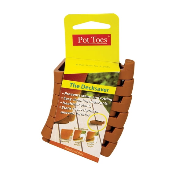 PT-06TCCS Decksaver Garden Pot Toes, Terra Cotta, 3-In., 6-Pk. - Quantity 1