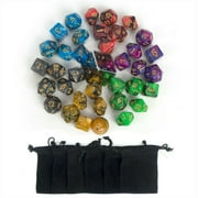 Die Double-Colors Polyhedral Dice Sets with Pouches for D&D DND RPG MTG Dungeon and Dragons Table Board Roll Playing Games D4 D6 D8 D10 D% D12 D20