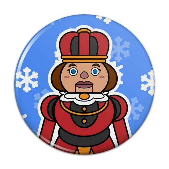 Nutcracker Woman with Snowflakes Pinback Button Pin