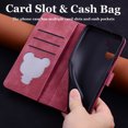 thumbnail image 5 of for iPhone 16 Plus Case, Flower Embossed PU Leather Shockproof Magnetic Flip Cover Card Holders Wallet Purse Phone Case for iPhone 16 Plus, Red, 5 of 7