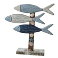 thumbnail image 2 of Escultura de pez de madera sobre pedestal. Estatua de pez. Adorno coleccionable. Regalo para escritorio. Estilo A, 2 of 9