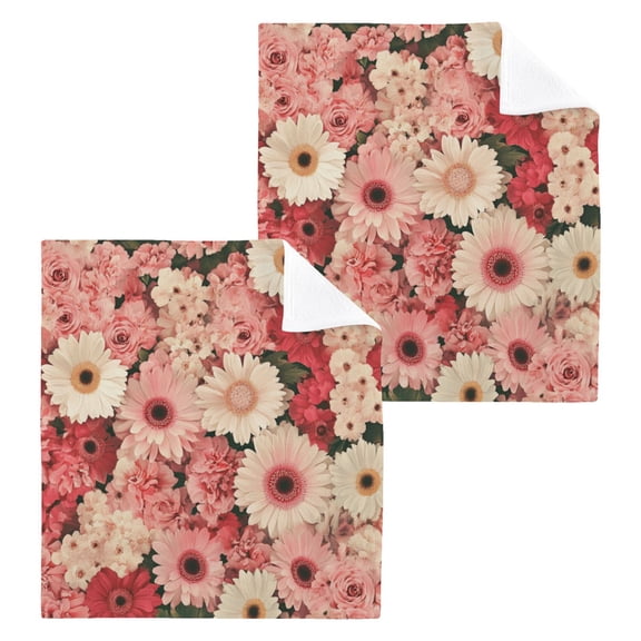 BZSMCE Towel Cotton Face Towel Soft Hand Towels Fashion Pink White Flowers Pattern