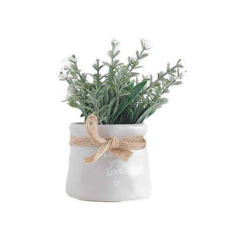 Joyfeel 2019 Hot Sale Small Artificial Faux Greenery Plants Bathroom Home Office Decoration Fake Simulation Pots