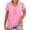 Pink, variant on Short Sleeve T Shirts for Women Plus Size V Neck Tunic Tops Casual Loose Solid Color Pleated Tees Red 4XL