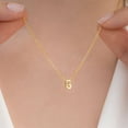 thumbnail image 3 of HIJONES Women's Stainless Steel Dainty Bubble Initials A-Z Alphabet Necklace Simple Classic Collarbone Chain Pendant Birthday Jewelry Gift Gold Letter G, 3 of 6