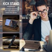 Galaxy S23 5G Wallet Case, TECH CIRCLE PU Leather Flip Folio Case with Card Holders RFID Blocking Kickstand Shockproof TPU Inner Shell Phone Cover for Samsung Galaxy S23 6.1 inch 2023, Coffee