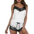 thumbnail image 3 of Gibobby Tangas de mujer sexy encaje Día de San Valentín Lencería Lencería Ropa interior Conjunto de camisola Pijamas Pantalones cortos de encaje Ropa de dormir sexy de mu(Blanco, M), 3 of 5