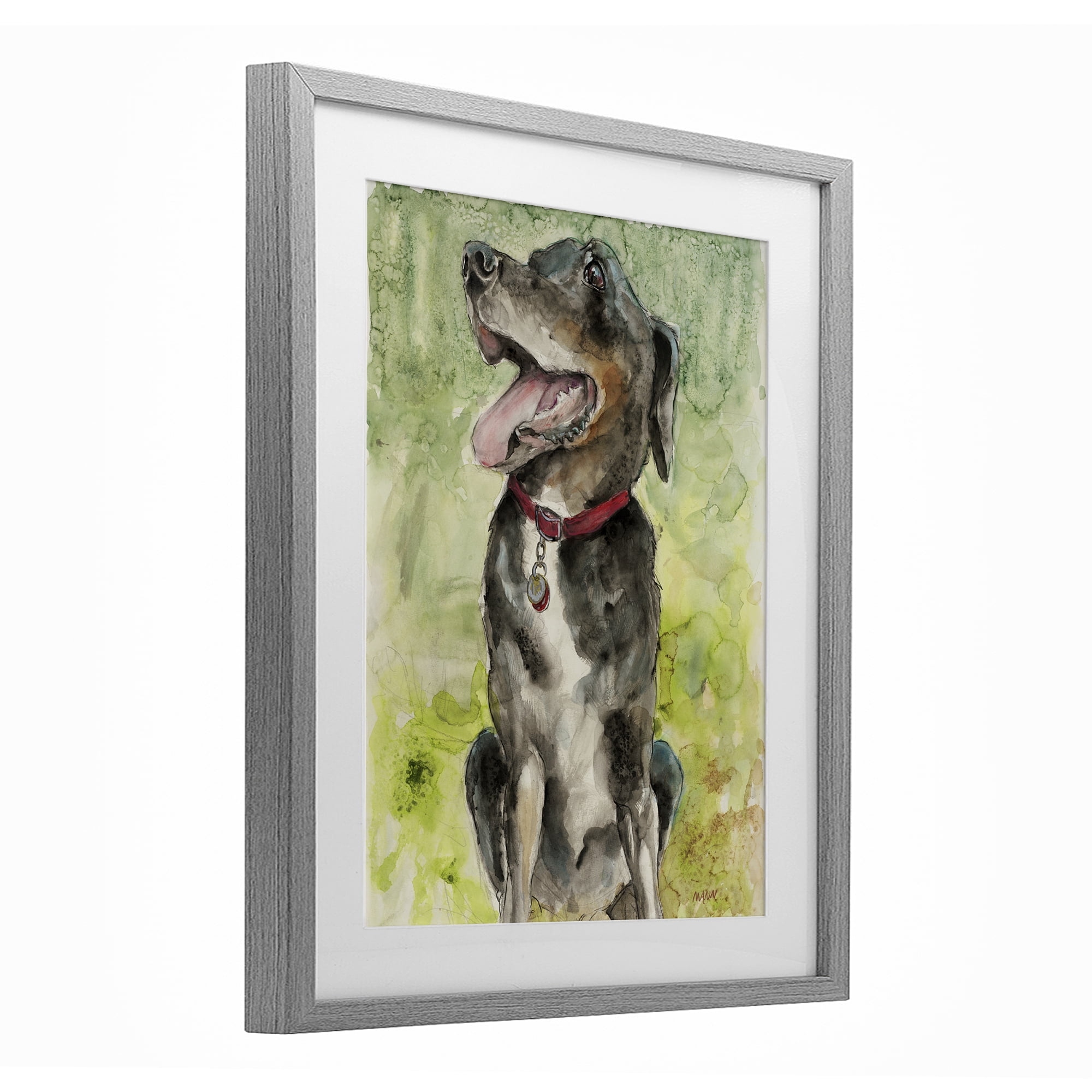 Stupell Industries A Dog's Happiness Gray Framed Print Under Glass, design by Patti Mann