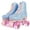 Blue + Flashing Wheel, variant on YYW Teen Roller Skate with Light-up-Wheel, Quad Skate for Adult, Pink(Women 7.5/Men 6)