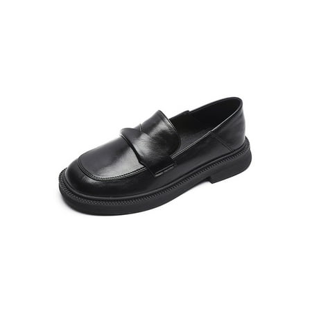 

Gomelly Womens Casual Shoe Soft Sole Loafers Comfort Walking Shoes Slip-Resistant Moccasins Ladies Women Retro Loafer Black 8.5