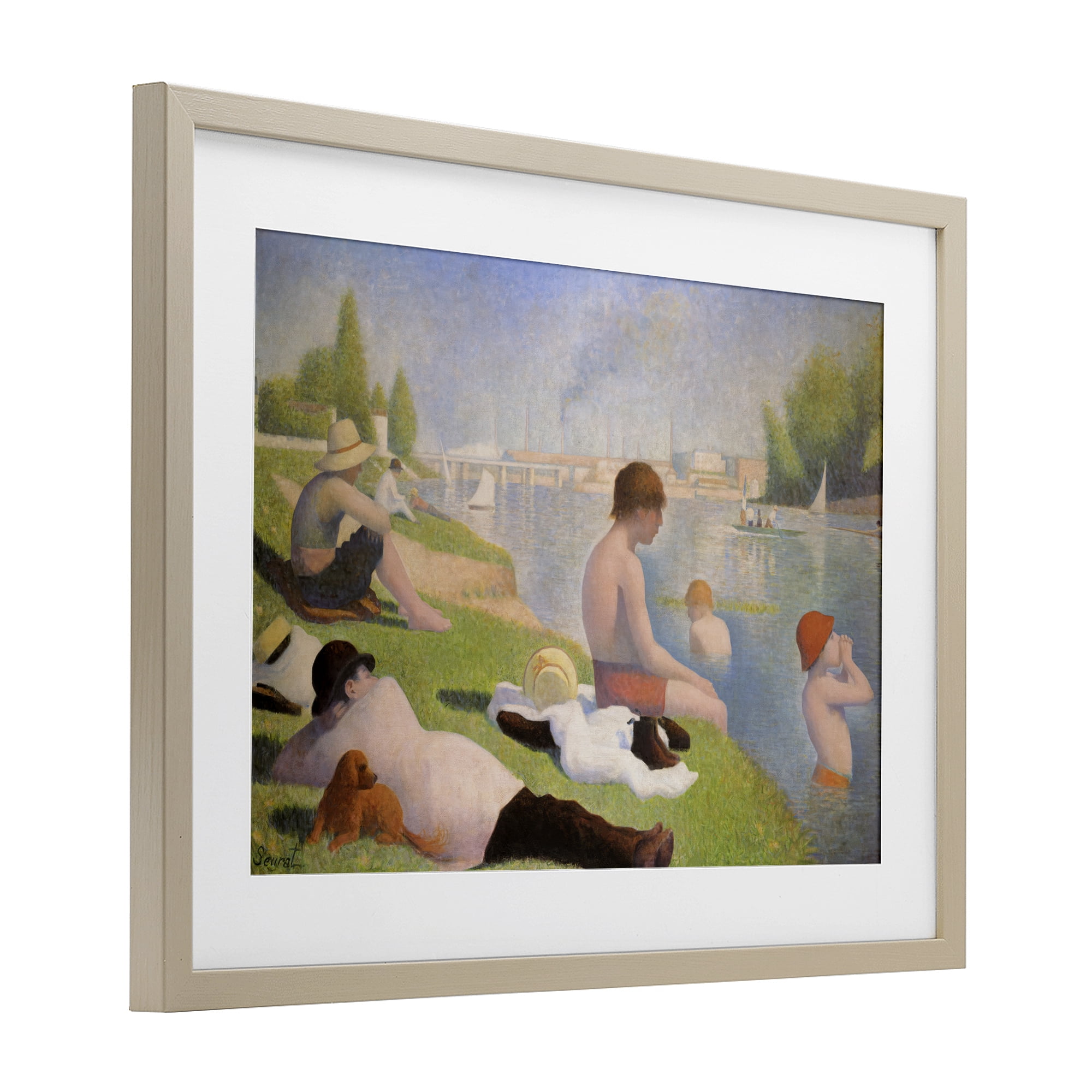 Stupell Industries Afternoon Bathers Georges Seurat Birch Framed Print Under Glass, design by Georges Seurat