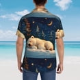 thumbnail image 3 of Lsque Starry Sky Sleep White Bear pattern Hawaiian Shirt for Men, Unisex Summer Beach Casual Short Sleeve Button Down Shirts-Small, 3 of 9
